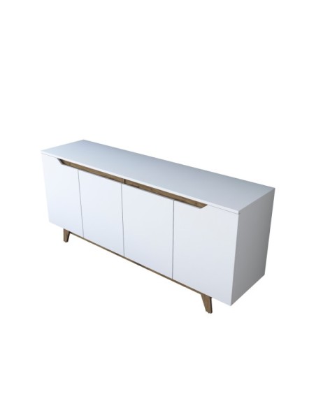 Aparador URANUS, MDF Acabado Blanco / Nogal