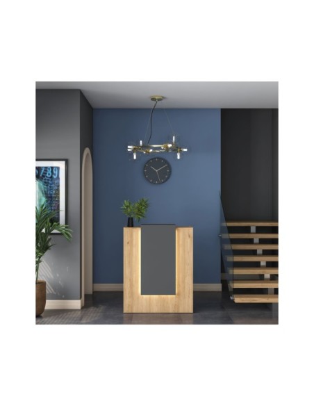 Mesa de Recepción JUNO, MDF Acabado Nogal / Antracita