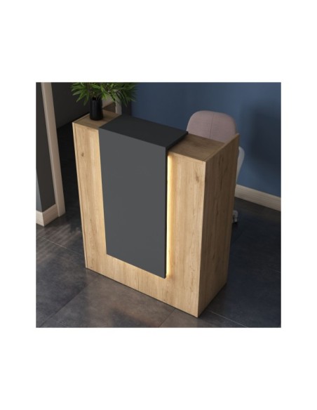 Mesa de Recepción JUNO, MDF Acabado Nogal / Antracita