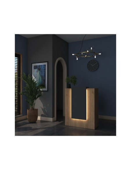 Mesa de Recepción JUNO, MDF Acabado Nogal / Antracita