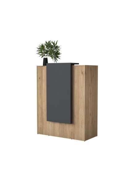 Mesa de Recepción JUNO, MDF Acabado Nogal / Antracita