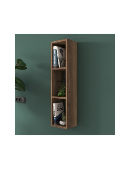 Estantería de Pared FRY, MDF Acabado Nogal