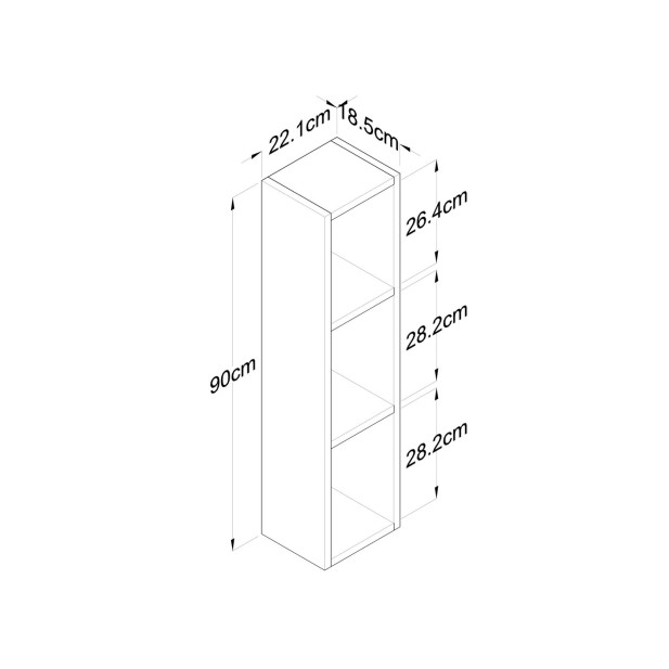 Estantería de Pared FRY, MDF Acabado...