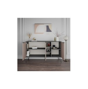 Aparador RITA, MDF Acabado Antracita / Marrón Claro 2