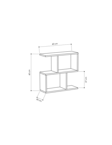 Estantería KILLA 60x60 cm, MDF Acabado Antracita