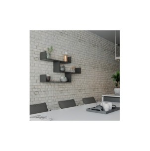 Estantería de Pared MONK 120x67 cm, MDF Acabado Antracita 2
