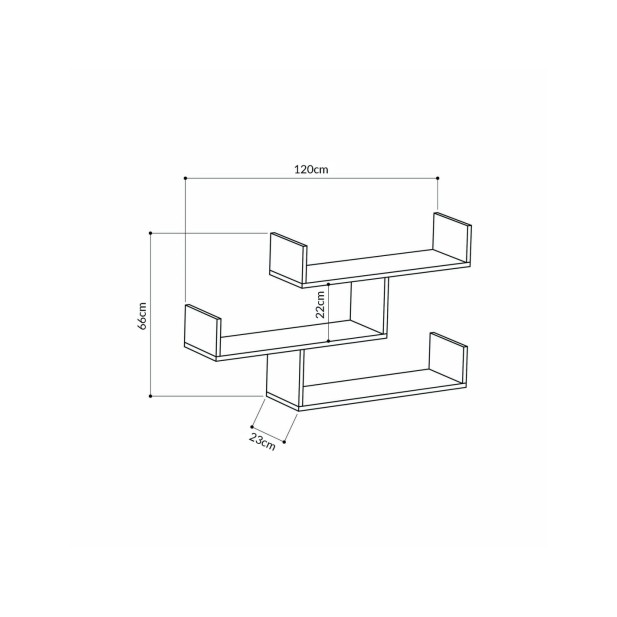 Estantería de Pared MONK 120x67 cm,...