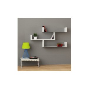 Estantería de Pared MONK 120x67 cm, MDF Acabado Blanco
