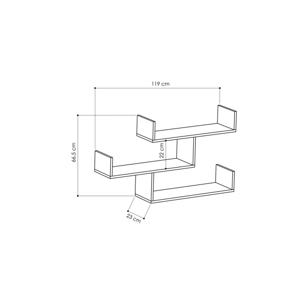Estantería de Pared MONK 120x67 cm,...