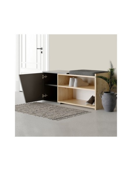 Estantería Aparador CLIO 104x37 cm, MDF Acabado Roble / Antracita