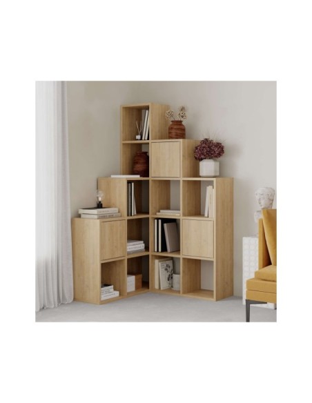 Estantería MOTIF 150x150 cm, MDF Acabado Zafiro / Roble