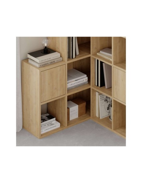 Estantería MOTIF 150x150 cm, MDF Acabado Zafiro / Roble