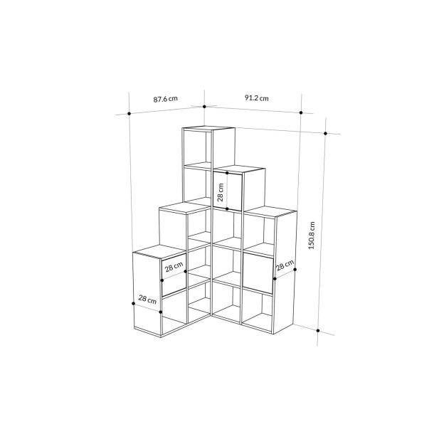 Estantería MOTIF 150x150 cm, MDF...