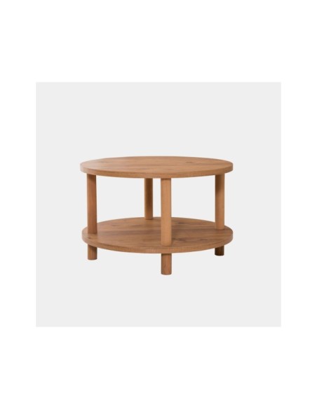 Mesa de Centro MØDE Ø70 cm, MDF Acabado Pino Atlántico