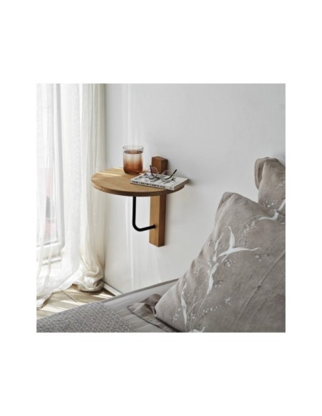 Estantería de Pared MIN, Madera Acabado Roble / Metal Negro