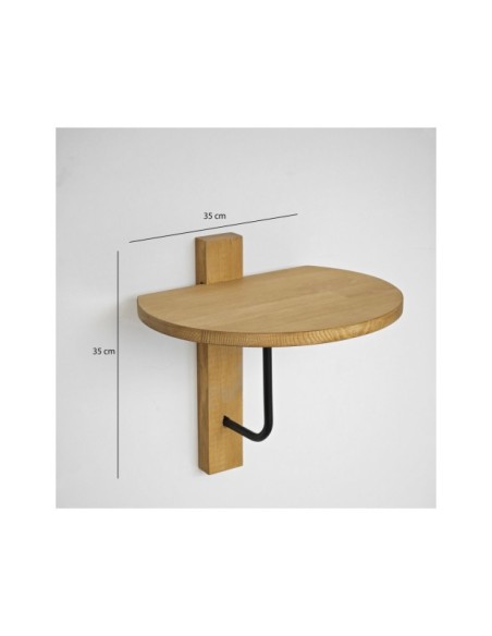 Estantería de Pared MIN, Madera Acabado Roble / Metal Negro