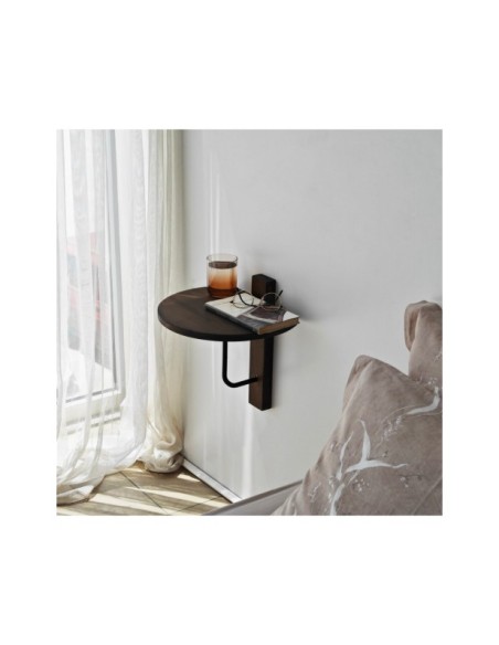 Estantería de Pared MIN, Madera Acabado Nogal / Metal Negro