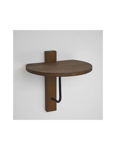 Estantería de Pared MIN, Madera Acabado Nogal / Metal Negro