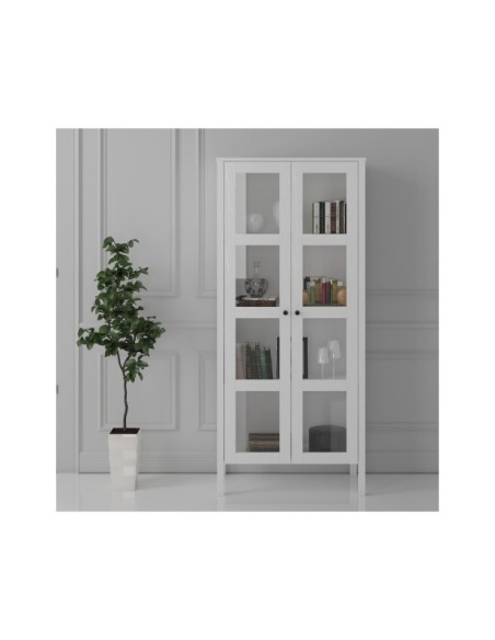 Vitrina VISE 180x80 cm, Aglomerado Acabado Blanco