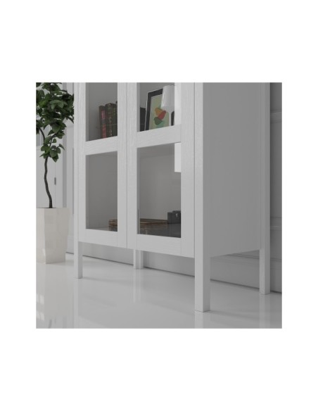 Vitrina VISE 180x80 cm, Aglomerado Acabado Blanco