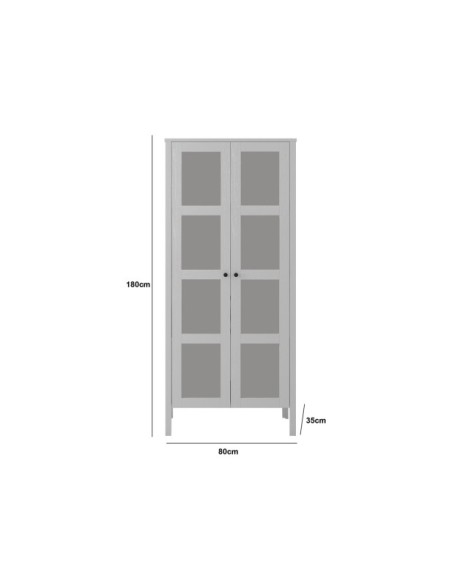 Vitrina VISE 180x80 cm, Aglomerado Acabado Blanco
