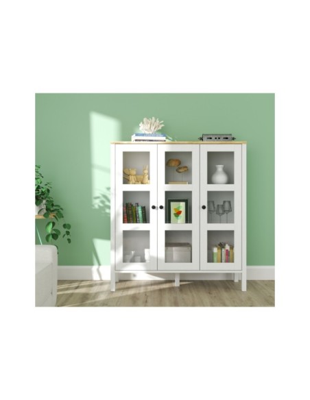 Vitrina VISE 123x112 cm, MDF Acabado Blanco