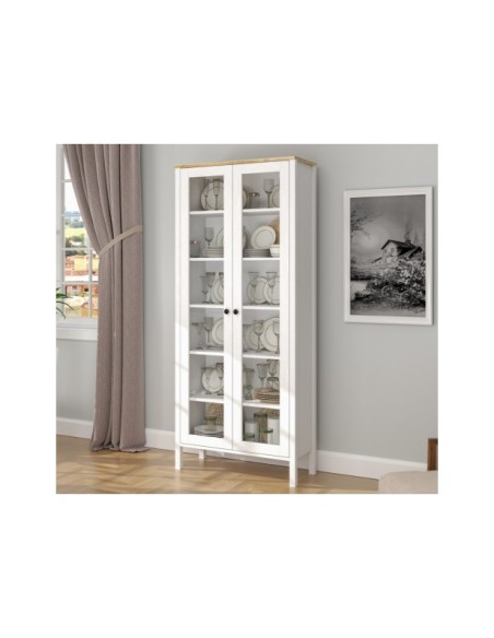 Vitrina VISE 194x83 cm, MDF Acabado Blanco