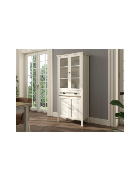 Vitrina Aparador VISE 194x88 cm, MDF Acabado Blanco