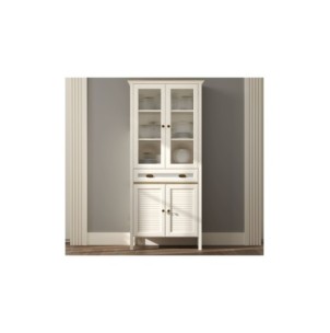 Vitrina Aparador VISE 194x88 cm, MDF Acabado Blanco 2