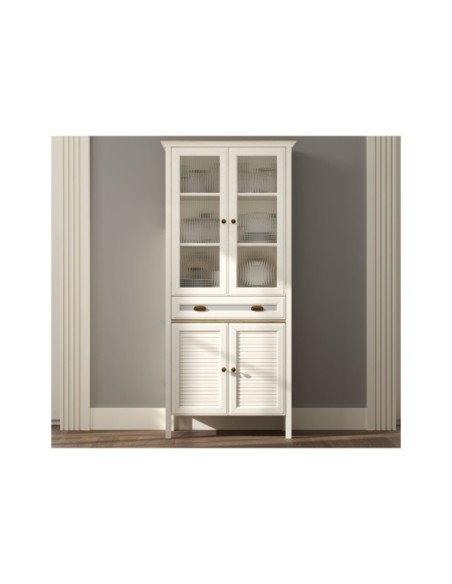 Vitrina Aparador VISE 194x88 cm, MDF Acabado Blanco