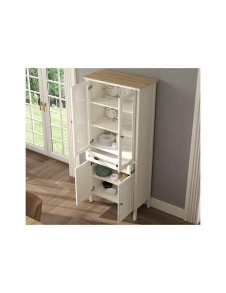 Vitrina Aparador VISE 194x88 cm, MDF Acabado Blanco