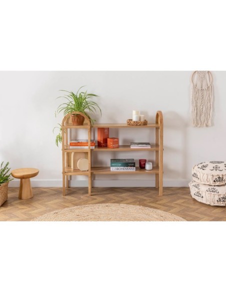 Estantería OZER 110x90 cm, Fresno Natural / MDF