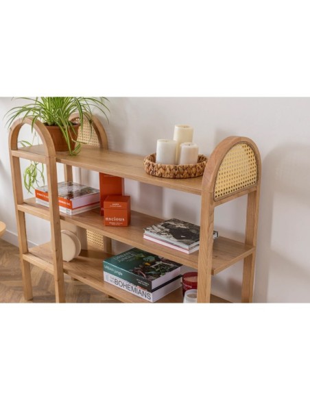 Estantería OZER 110x90 cm, Fresno Natural / MDF