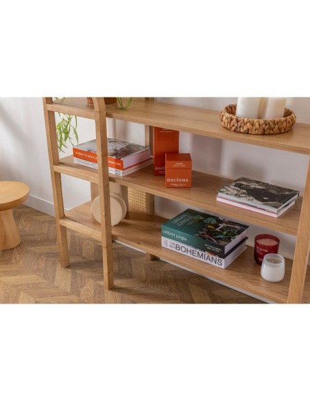 Estantería OZER 110x90 cm, Fresno Natural / MDF