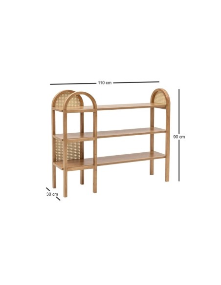 Estantería OZER 110x90 cm, Fresno Natural / MDF
