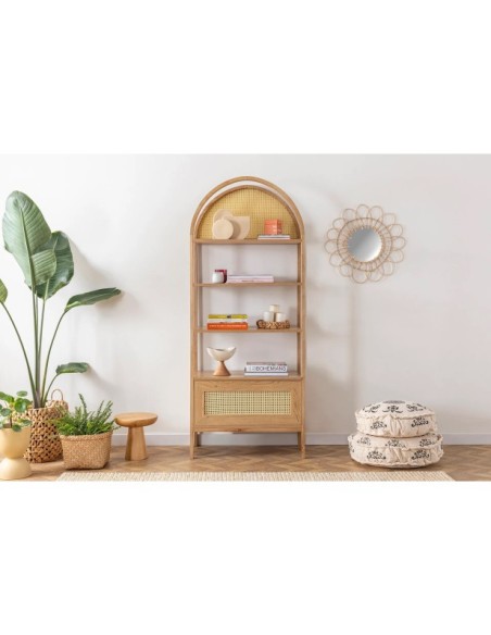 Estantería OZER 75x182 cm, Fresno Natural / MDF