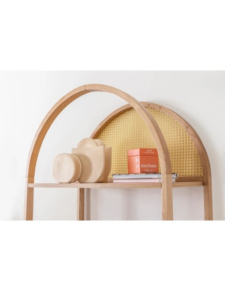 Estantería OZER 75x182 cm, Fresno Natural / MDF