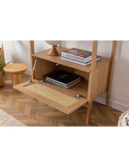 Estantería OZER 75x182 cm, Fresno Natural / MDF