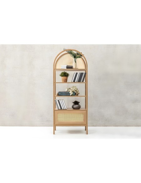 Estantería OZER 75x182 cm, Fresno Natural / MDF