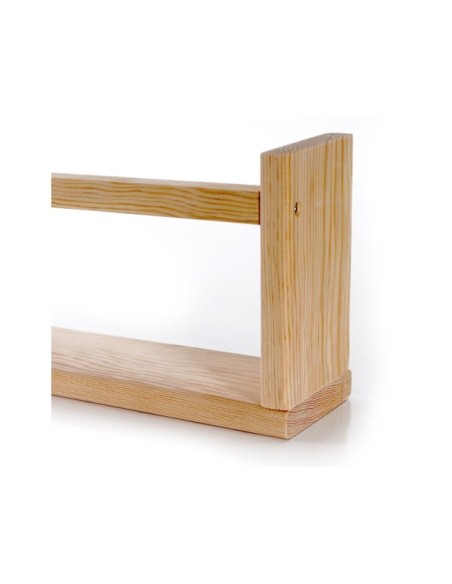 Set 2 Estanterías de Pared EIRA 50x15 cm, Pino Macizo Acabado Roble