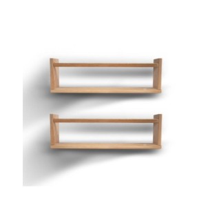 Set 2 Estanterías de Pared EIRE 50x15 cm, Pino Macizo... 2