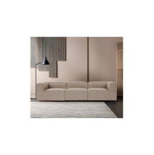 Sofá MODI 3 Plazas 297x105 cm, Lino Marrón / Madera de Haya 2