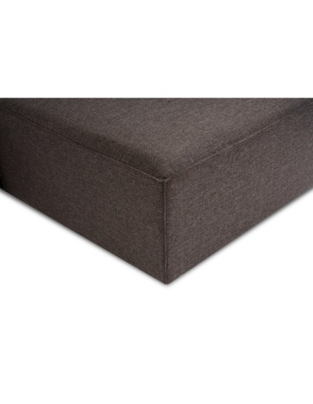 Sofá Esquinero MODI 296x185 cm, Lino Marrón Oscuro / Madera de Haya