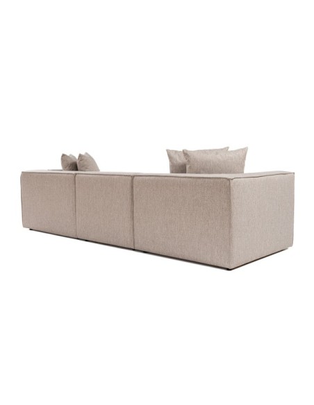 Sofá SKADI 3 Plazas 270x95 cm, Lino Arena / Madera de Haya