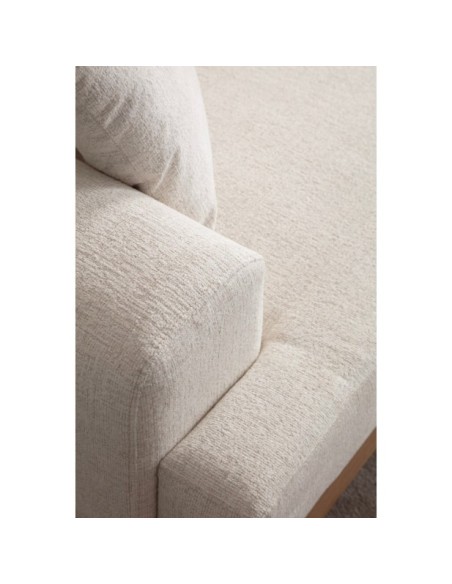 Sofá FREI ROBLE 3 Plazas 220x98 cm, Textil Blanco / Madera de Haya / Metal
