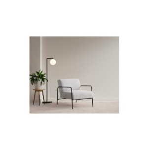 Butaca FREI 70x90 cm, Textil Gris / Metal Negro