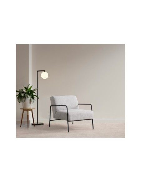 Butaca FREI 70x90 cm, Textil Gris / Metal Negro