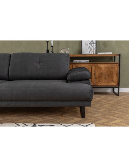 Sofá Cama ONYX 3 Plazas 239x99 cm, Textil Antracita / Metal Negro