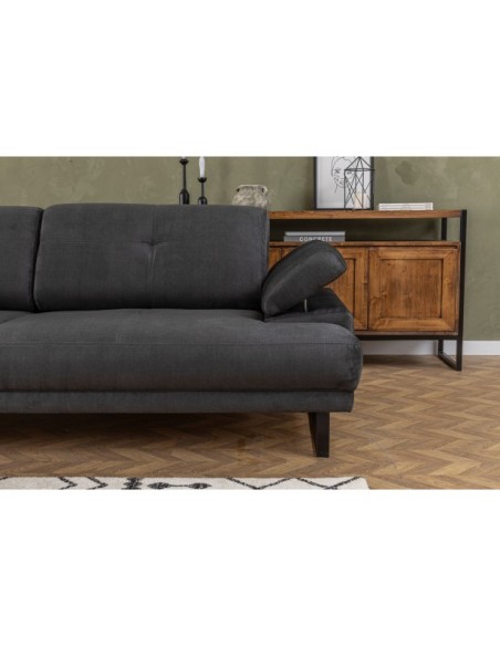 Sofá Cama ONYX 3 Plazas 239x99 cm, Textil Antracita / Metal Negro