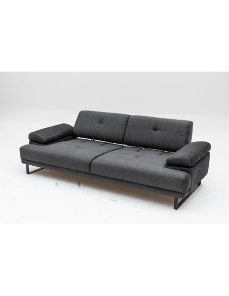 Sofá Cama ONYX 3 Plazas 239x99 cm, Textil Antracita / Metal Negro